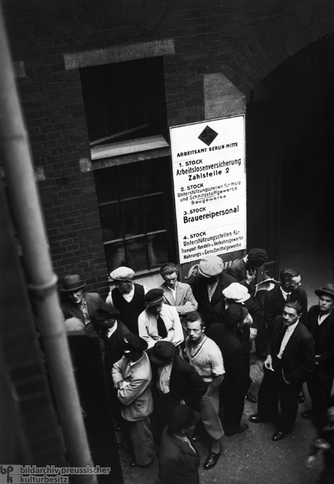 Unemployed Men Standing in Front of the Berlin Employment Office (June 22, 1933)